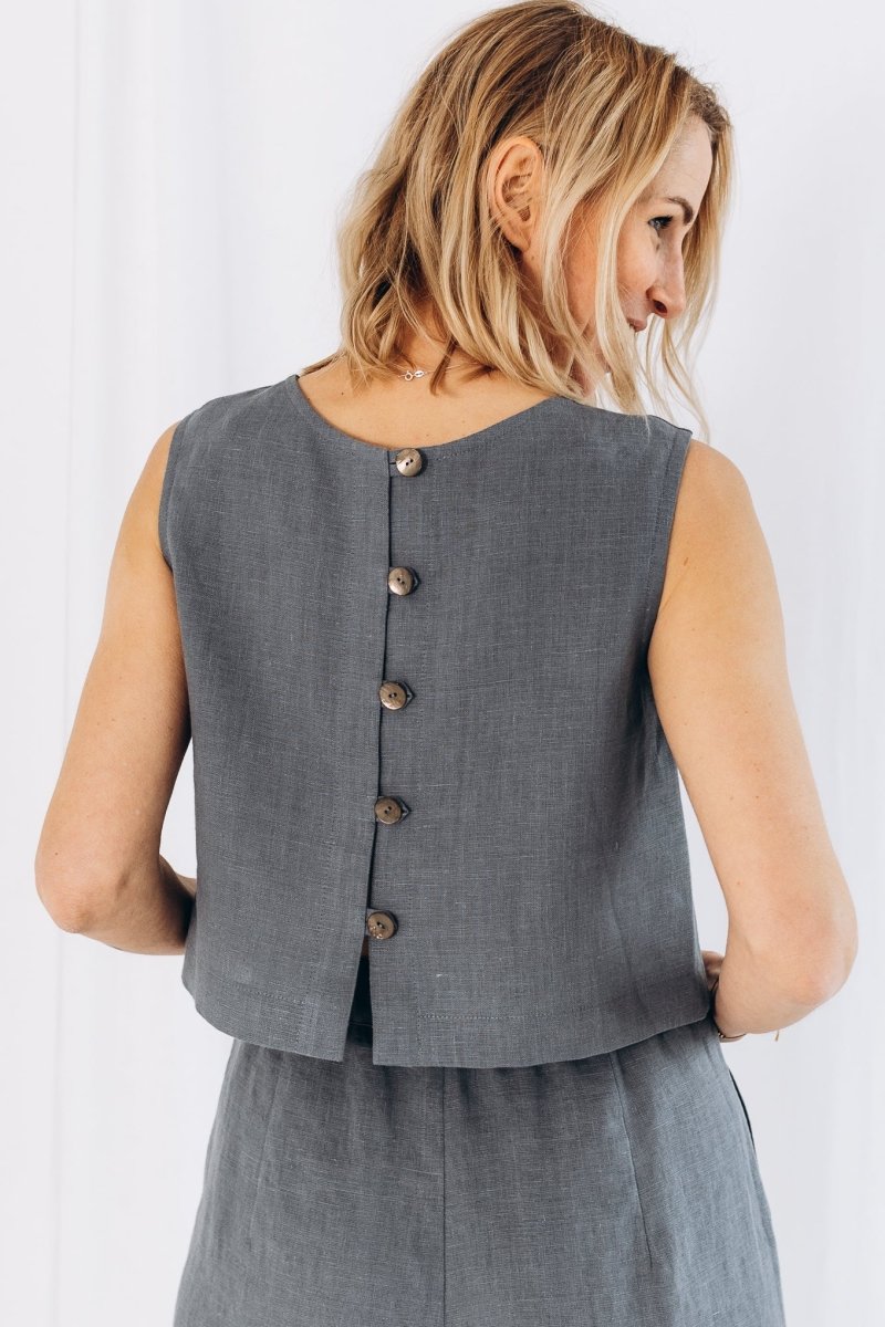 Crop Top aus Leinen "Julia" - The Baltic Shop