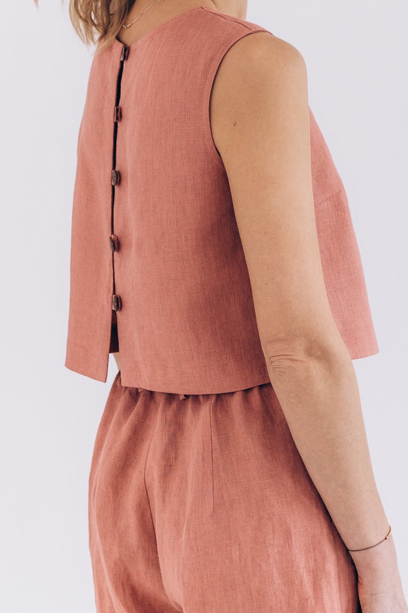 Crop Top aus Leinen "Julia" - The Baltic Shop