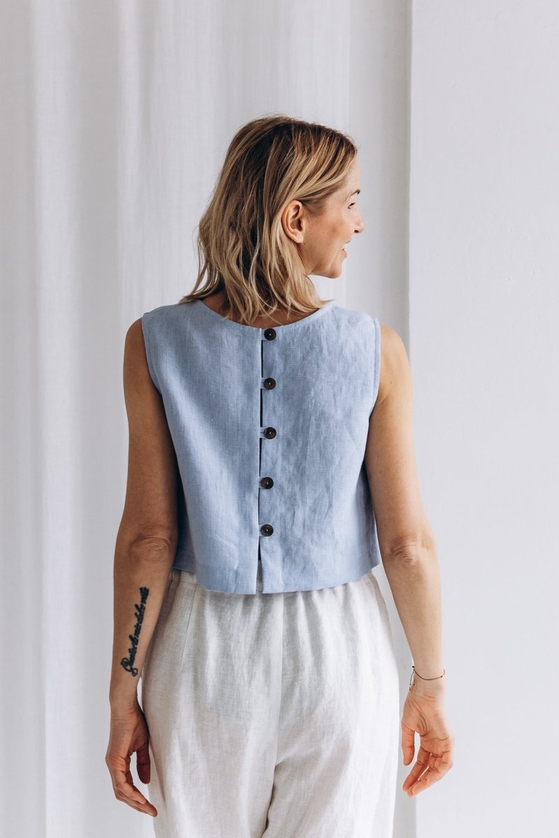 Crop Top aus Leinen "Julia" - The Baltic Shop