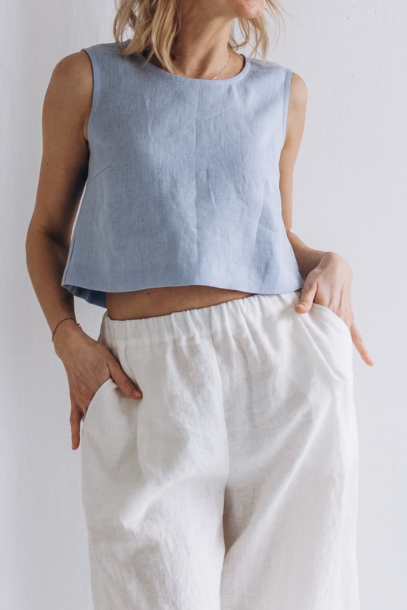 Crop Top aus Leinen "Julia" - The Baltic Shop
