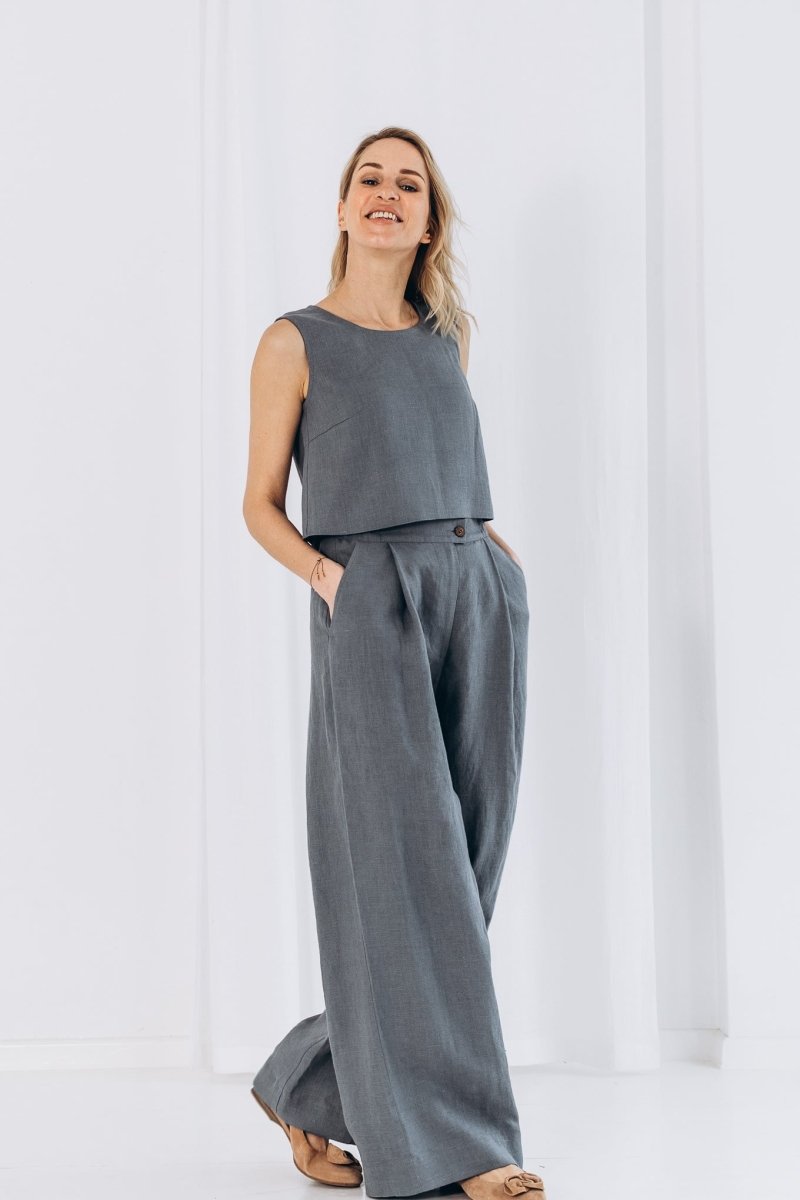 Crop Top aus Leinen "Julia" - The Baltic Shop