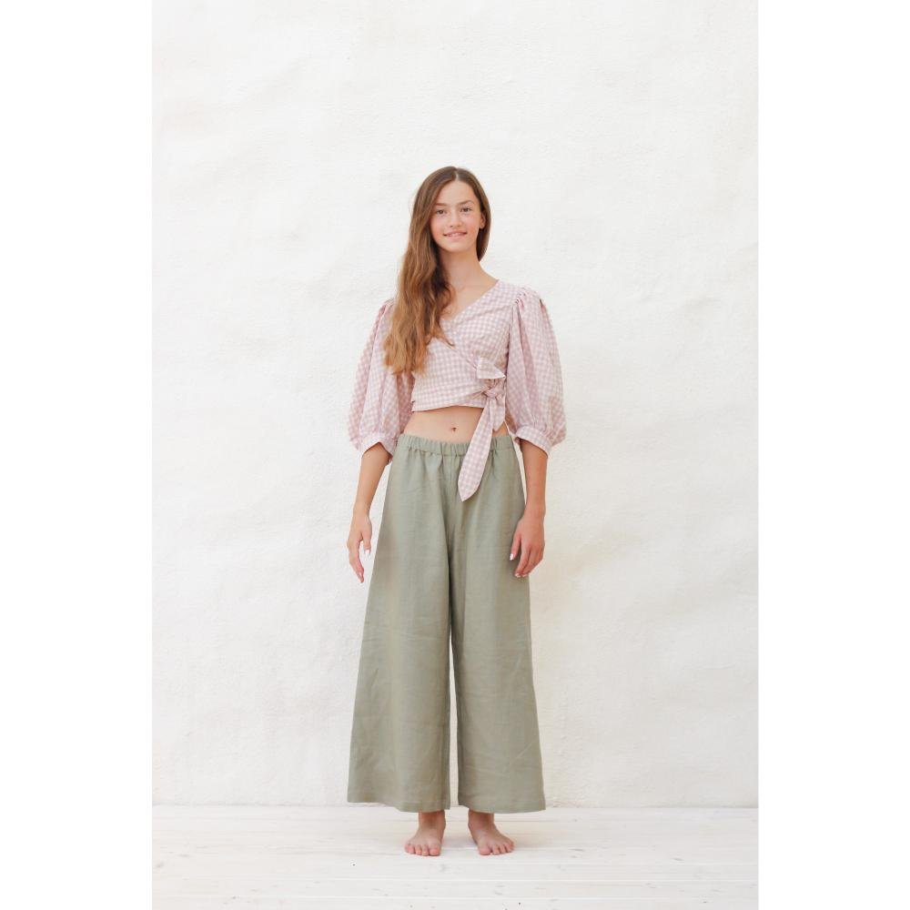 Crop Top mit Puffärmeln aus Baumwolle in 3 Farben - The Baltic Shop