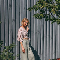 Crop Top mit Puffärmeln aus Baumwolle in 3 Farben - The Baltic Shop