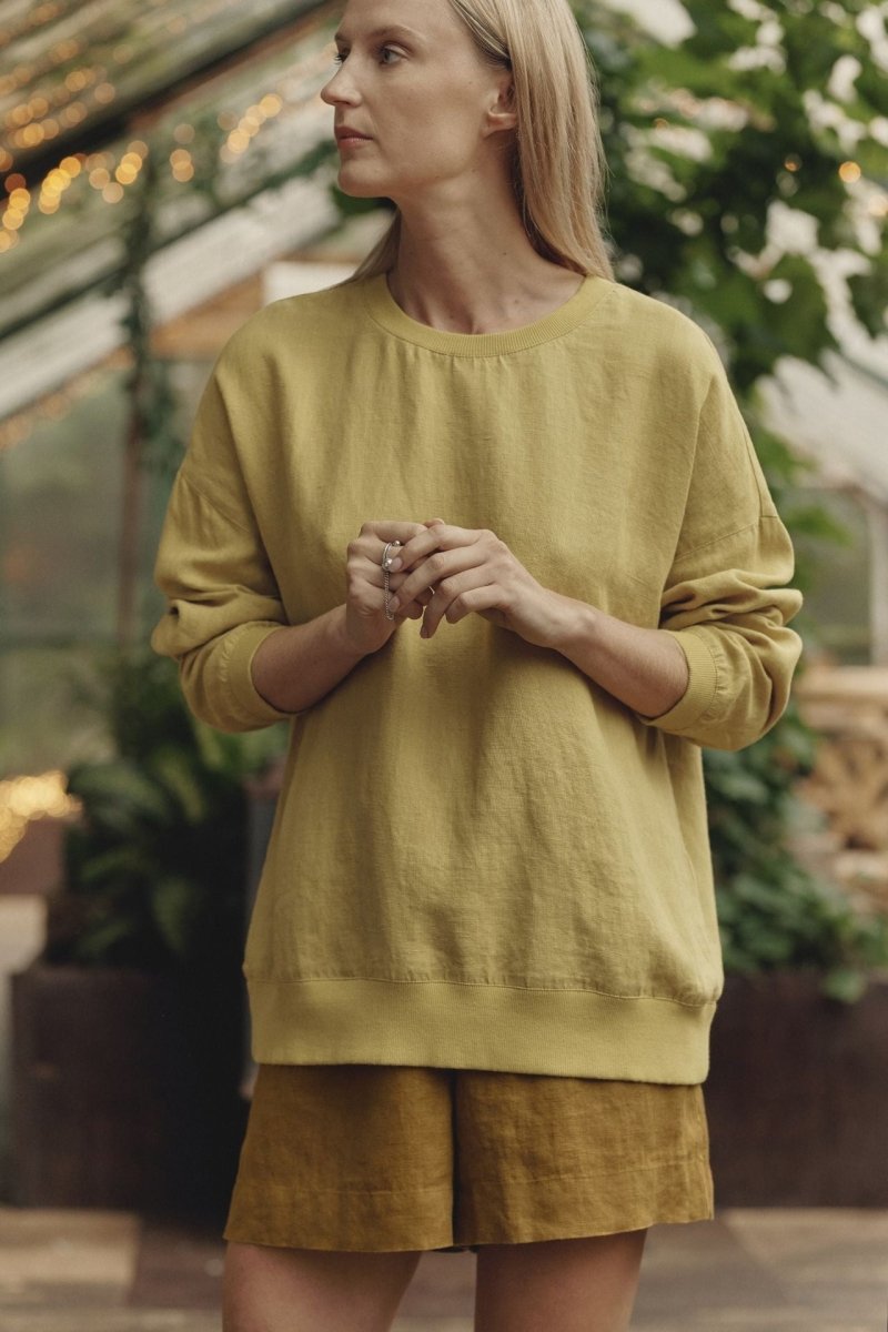 Dahlia Pullover aus Leinen in Curry - The Baltic Shop