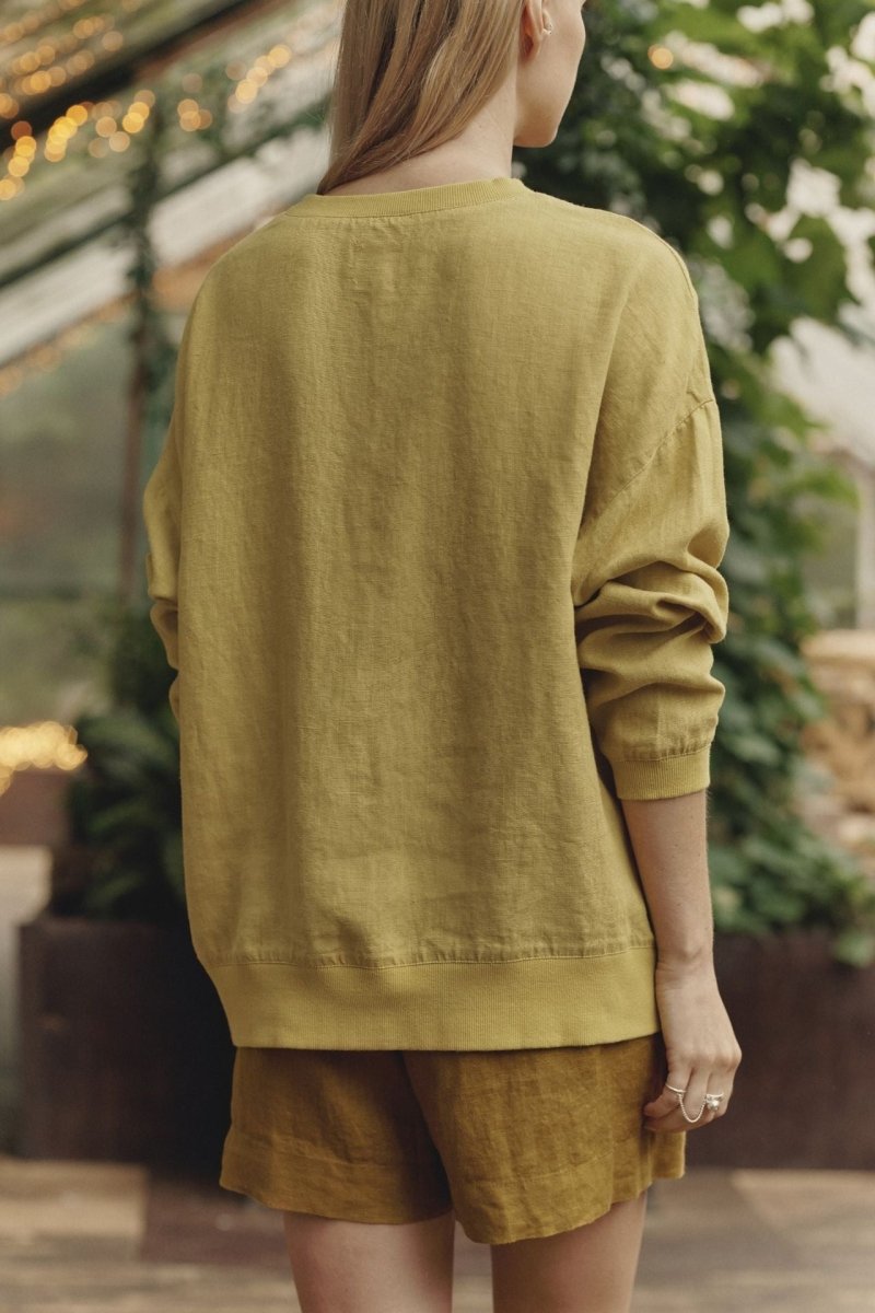 Dahlia Pullover aus Leinen in Curry - The Baltic Shop