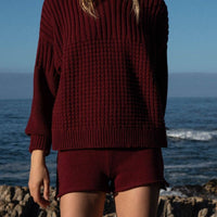 Delčia: Baumwollpullover in Burgundy - The Baltic Shop