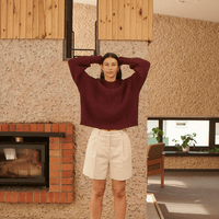 Delčia: Baumwollpullover in Burgundy - The Baltic Shop