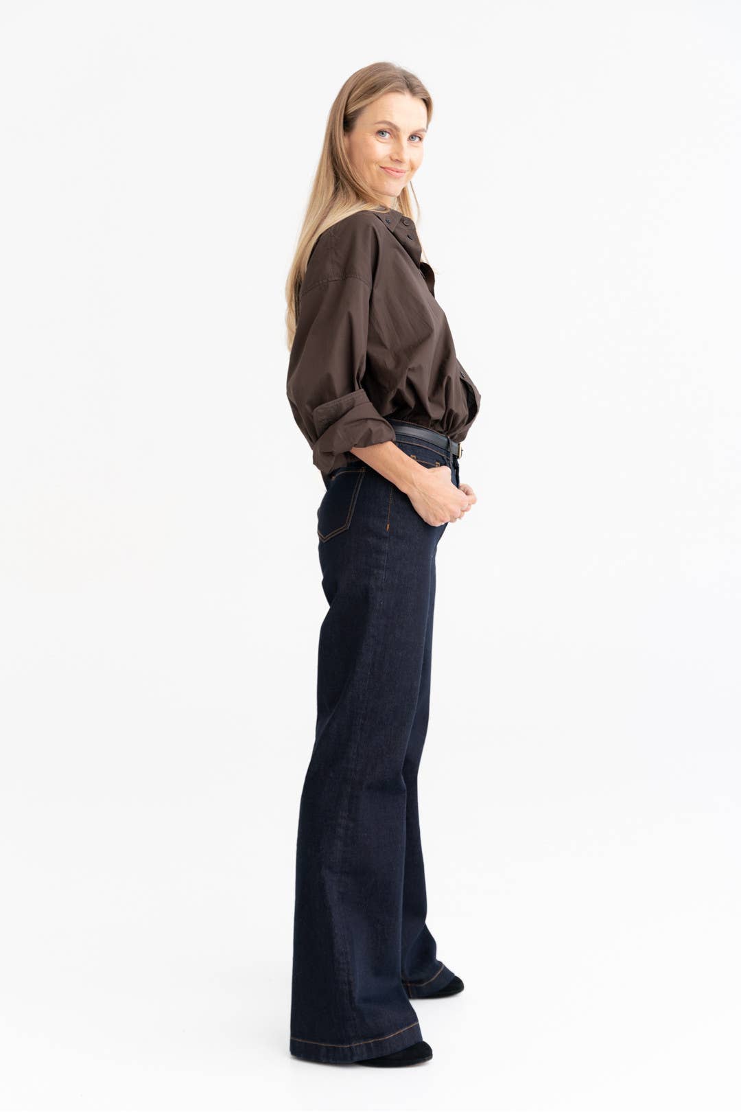 Oversized Hemd aus 100 % Baumwolle – Schokoladenbraun