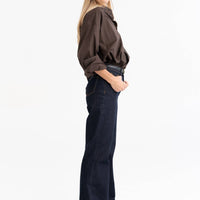 Oversized Hemd aus 100 % Baumwolle – Schokoladenbraun