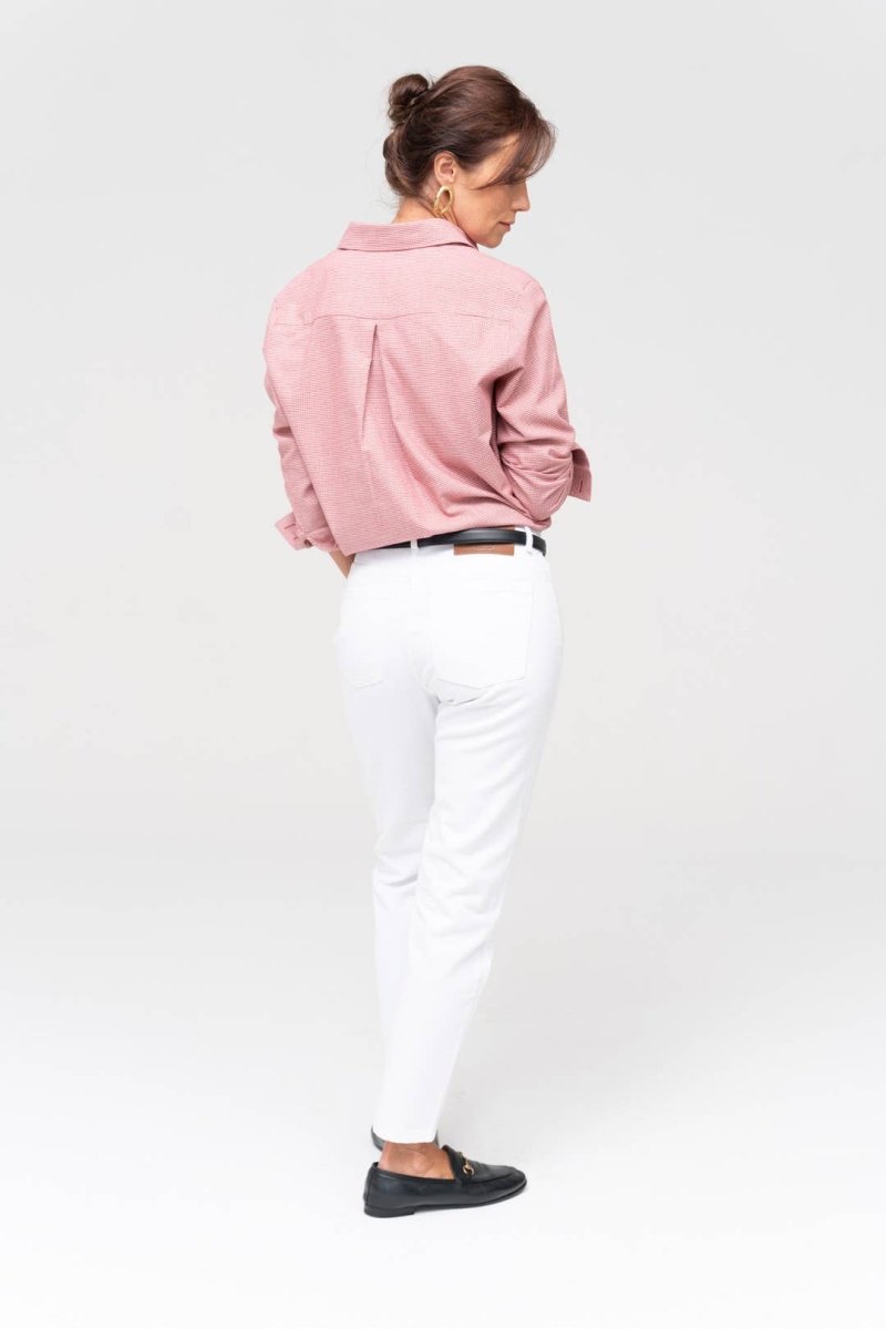 Entspanntes Hahnentritt - Hemd in Altrosa - The Baltic Shop