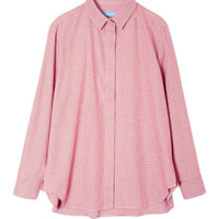 Entspanntes Hahnentritt - Hemd in Altrosa - The Baltic Shop