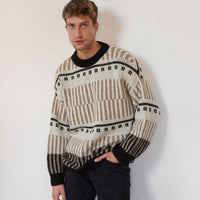 Ethno: Cremefarbener Pullover aus Alpakawolle - The Baltic Shop