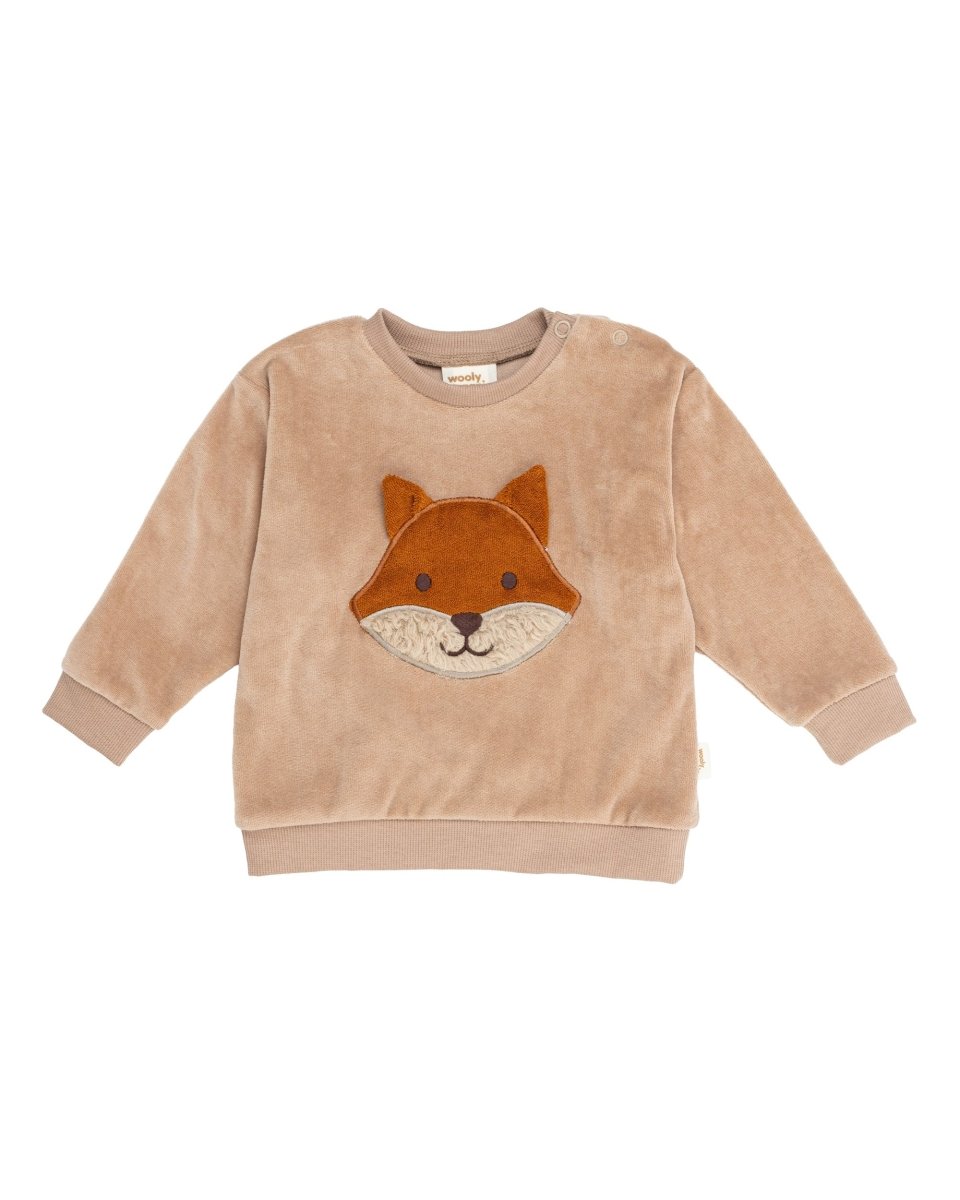 Fuchs-Pullover aus Bio-Baumwollvelours - The Baltic Shop