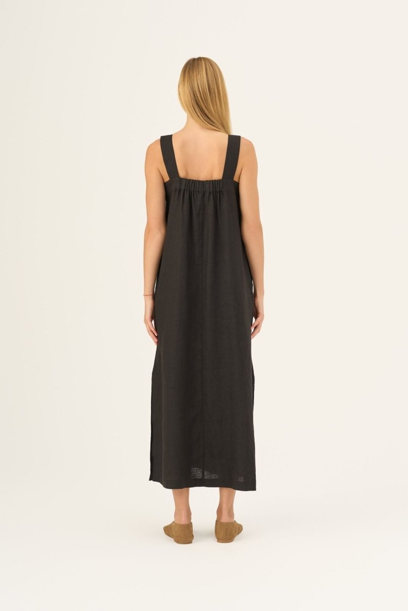 Fugue Leinenkleid in Schwarz - The Baltic Shop