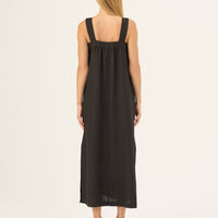 Fugue Leinenkleid in Schwarz - The Baltic Shop