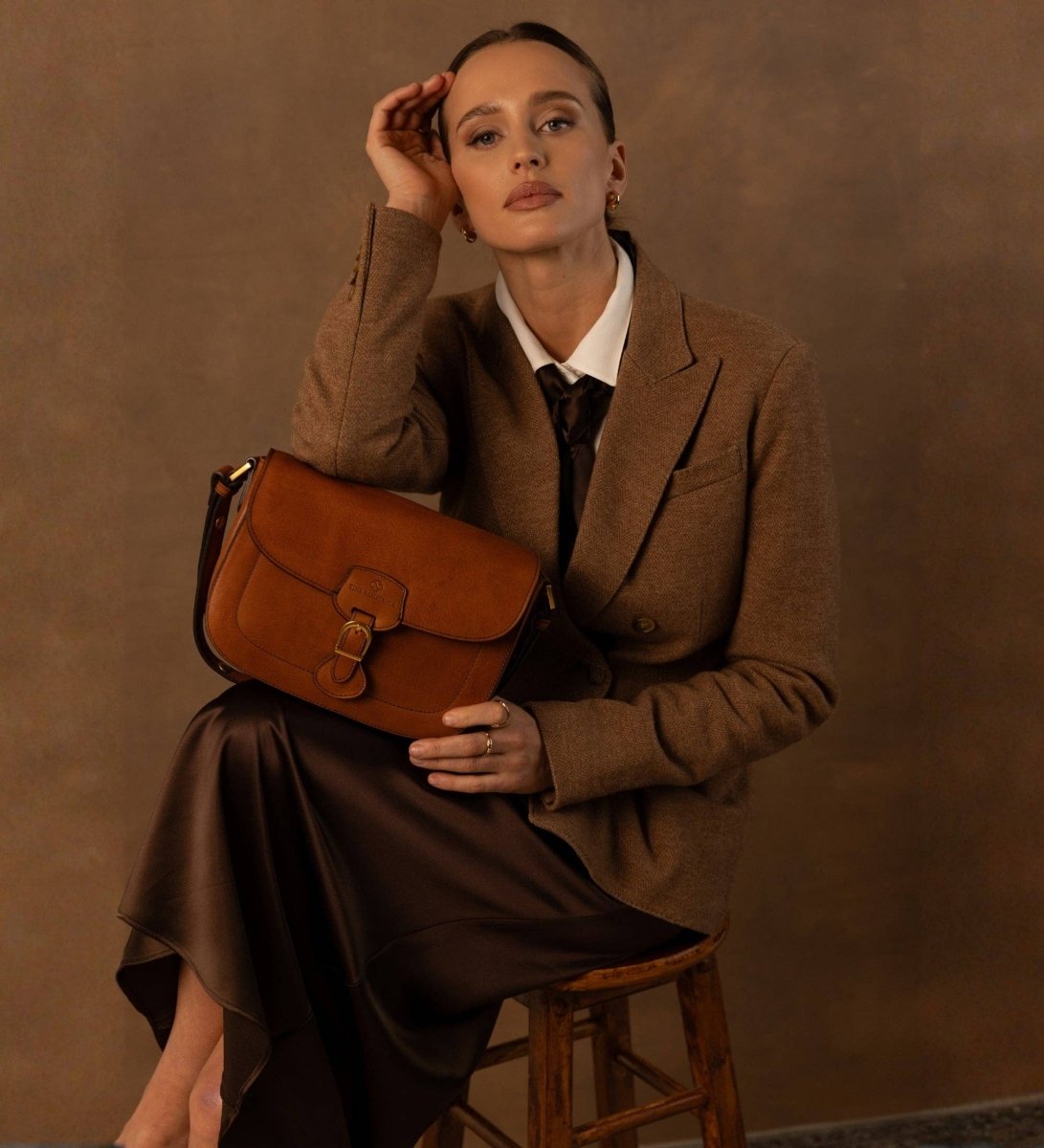 Geflochtene Ledertasche in Braun - The Baltic Shop