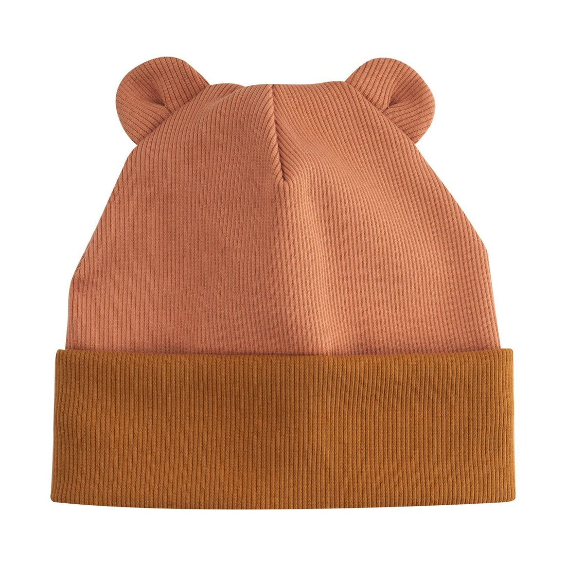 Gerippter Beanie mit Teddy Ohren in Rosa/Toffee - The Baltic Shop