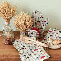 Geschirrtuch aus Leinen mit Pilzemotiv - The Baltic Shop
