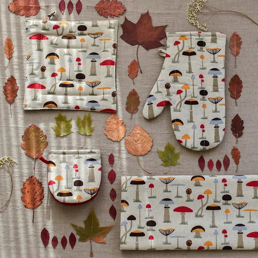 Geschirrtuch aus Leinen mit Pilzemotiv - The Baltic Shop