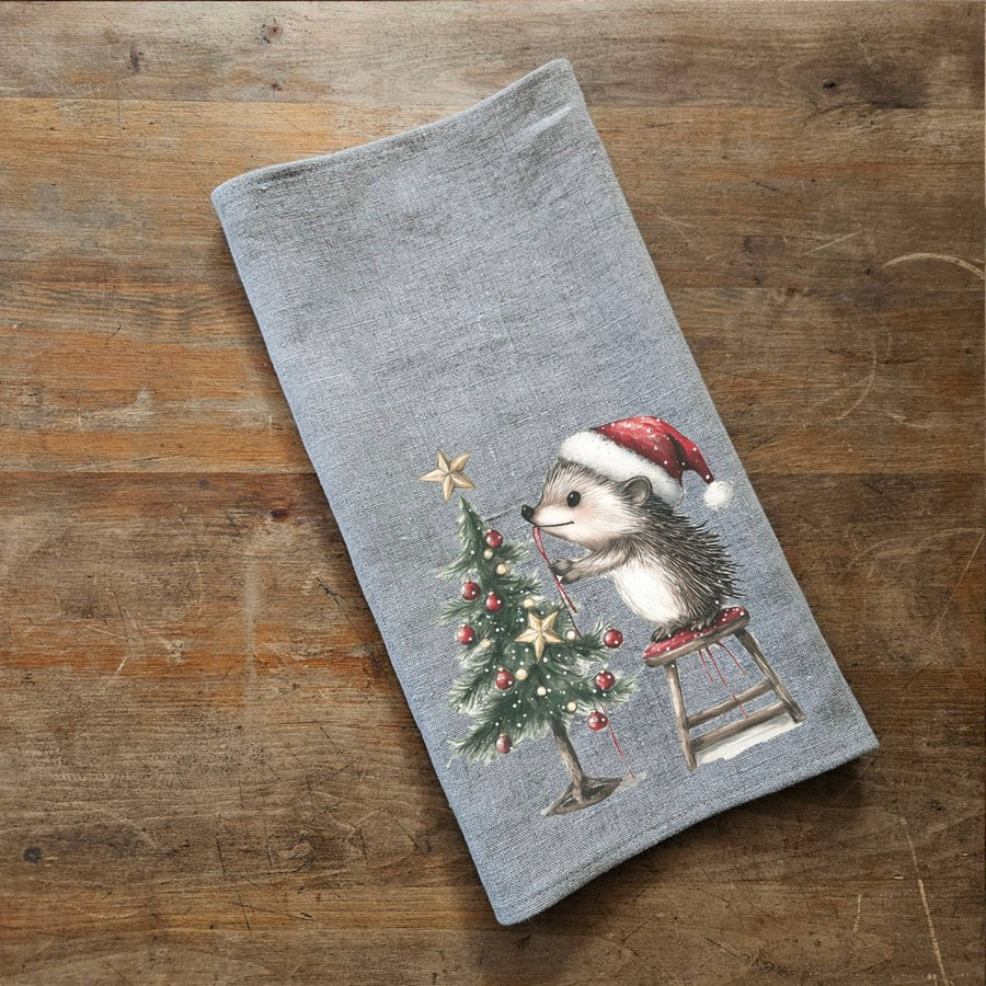 Geschirrtuch aus Leinen mit Weihnachtsigel - The Baltic Shop