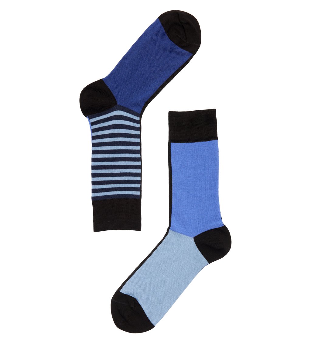 Gestreifte Blaue Baumwollsocken - The Baltic Shop