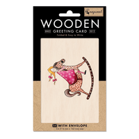 Grußkarte aus Holz - Schaukelpferd - The Baltic Shop