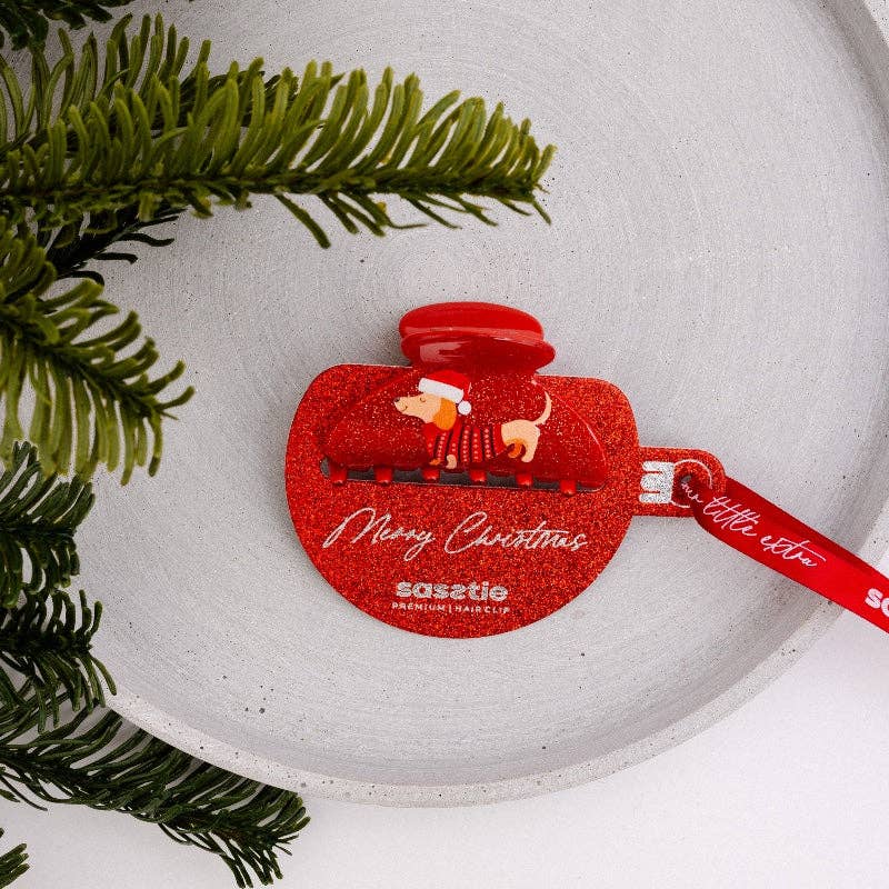 Haarklammer -  Weihnachtsdackel - The Baltic Shop