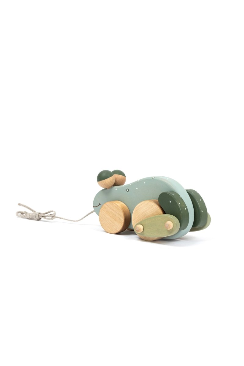 Handgefertigtes Frosch - Ziehtier aus Birkenholz - The Baltic Shop