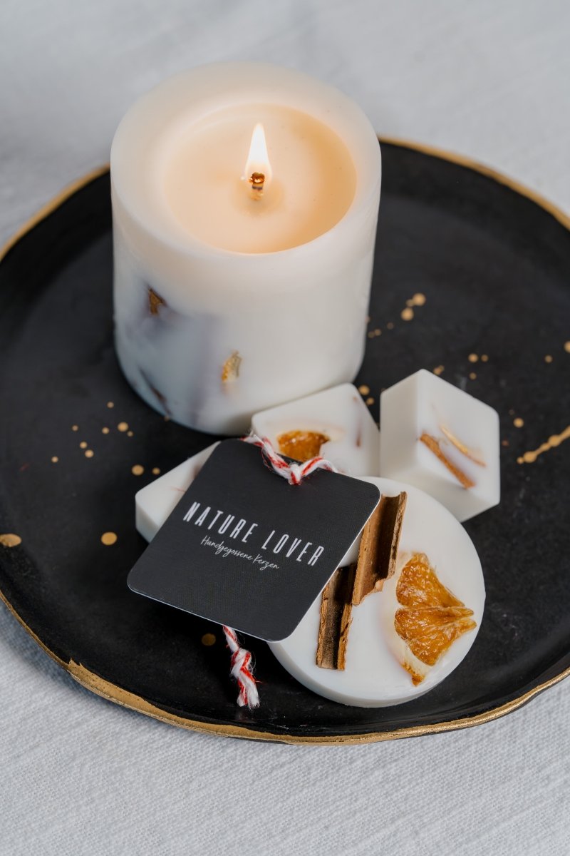 Handgegossene Kerze aus Sojawachs "Orange - Zimt" - The Baltic Shop