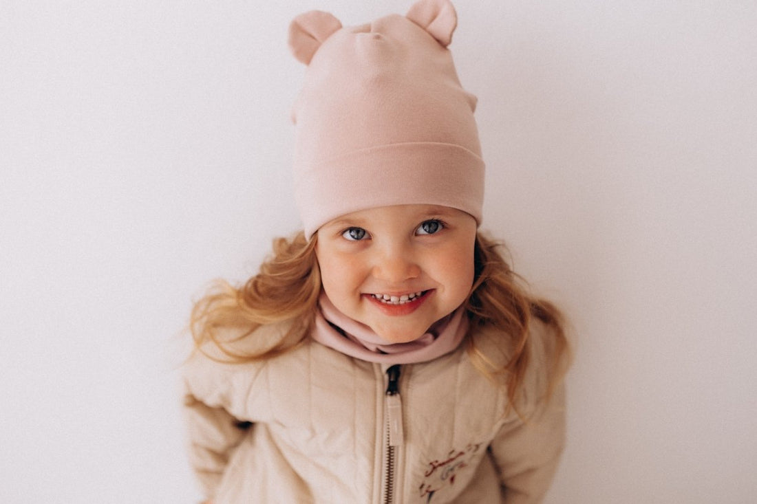 Haube aus Bio Baumwolle mit Teddy Ohren - The Baltic Shop