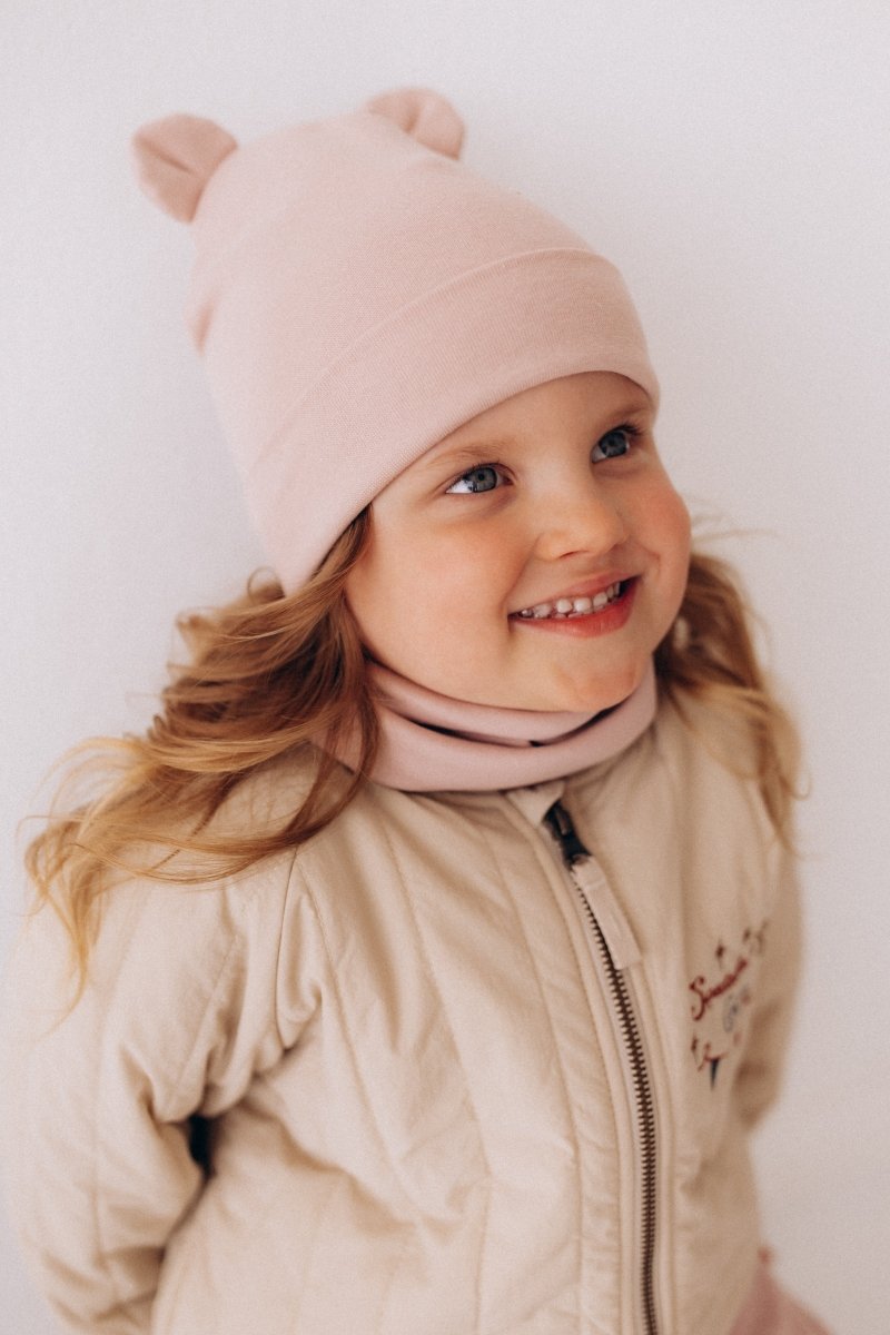 Haube aus Bio Baumwolle mit Teddy Ohren - The Baltic Shop