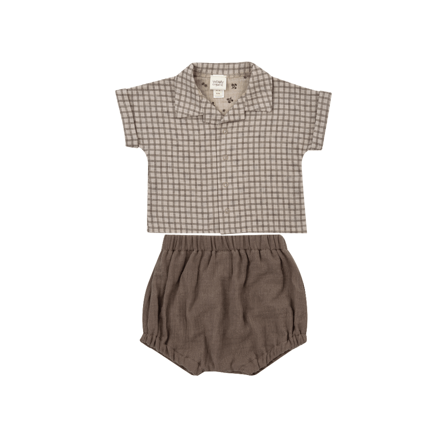 Hemd und Bloomers aus Bio Musselin in Braun - The Baltic Shop