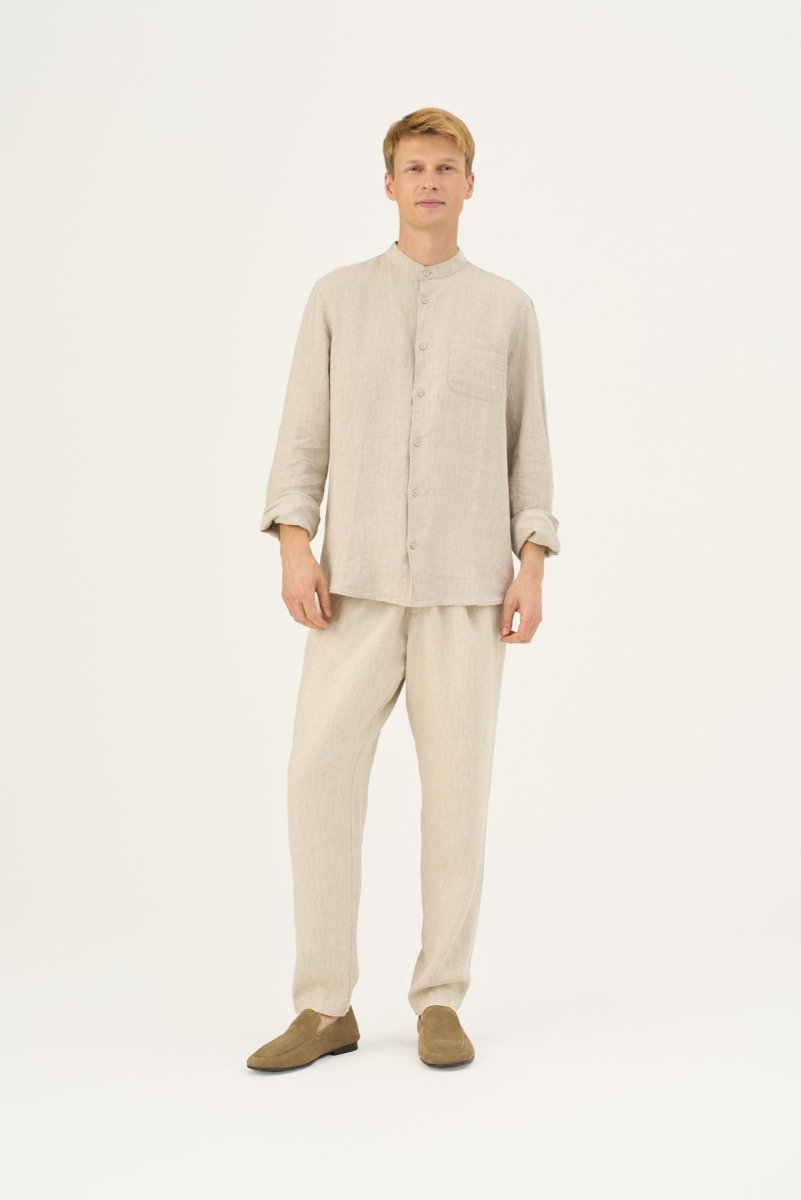 Herren Leinenhose in Beige – Lockere Hose aus 100 % Leinen - The Baltic Shop