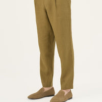 Herren Leinenhose in Khaki – Lockere Hose aus 100 % Leinen - The Baltic Shop