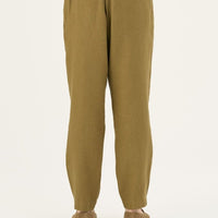 Herren Leinenhose in Khaki – Lockere Hose aus 100 % Leinen - The Baltic Shop