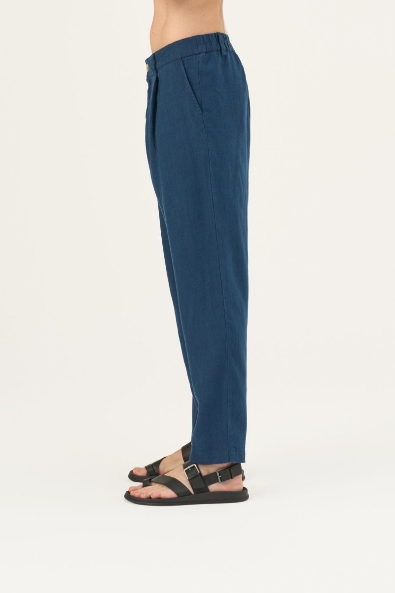 Herren Leinenhose in Navy – Lockere Hose aus 100 % Leinen - The Baltic Shop