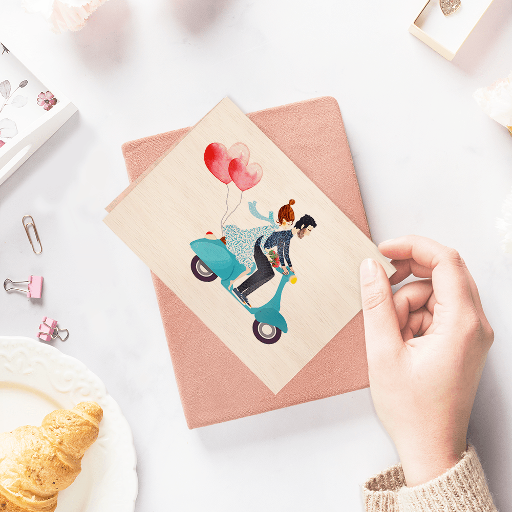 Hochzeitskarte aus Holz - The Baltic Shop