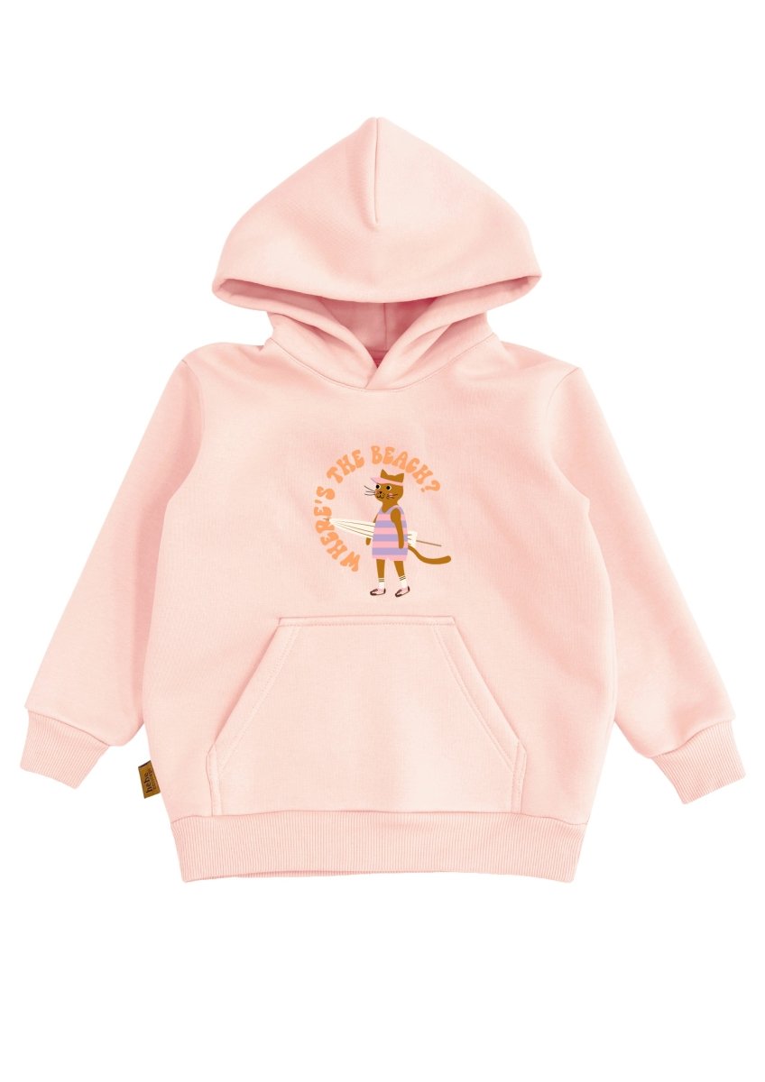 Hoodie mit Katze in zartrosa - The Baltic Shop