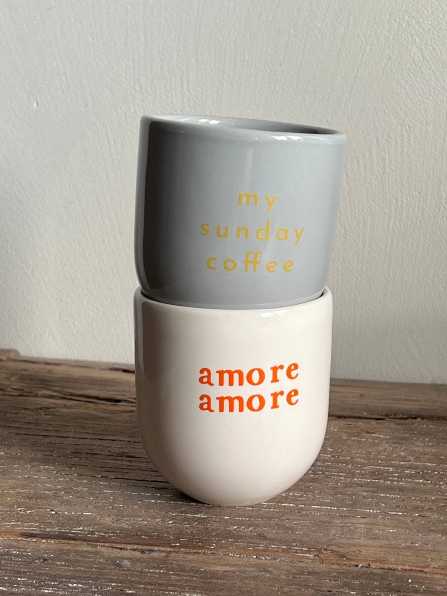 Keramikbecher "My Sunday Coffee" - The Baltic Shop