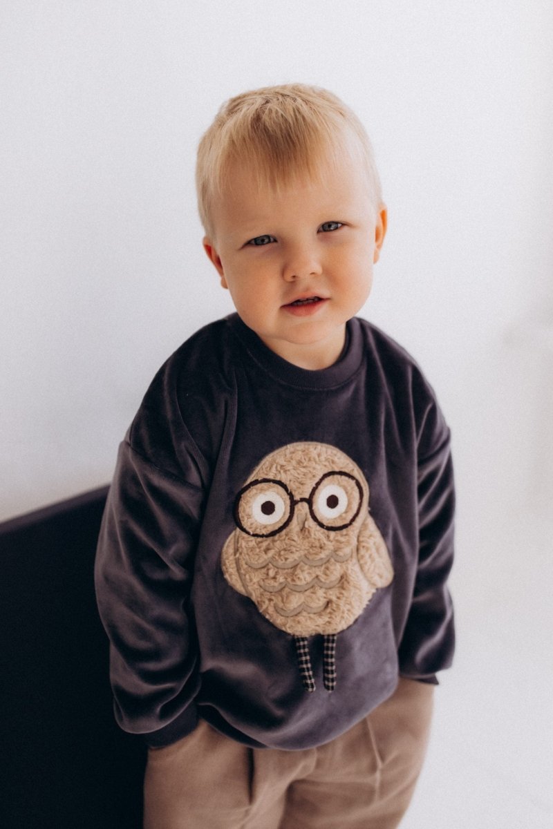 Kinderpullover aus Bio-Baumwollvelours - The Baltic Shop