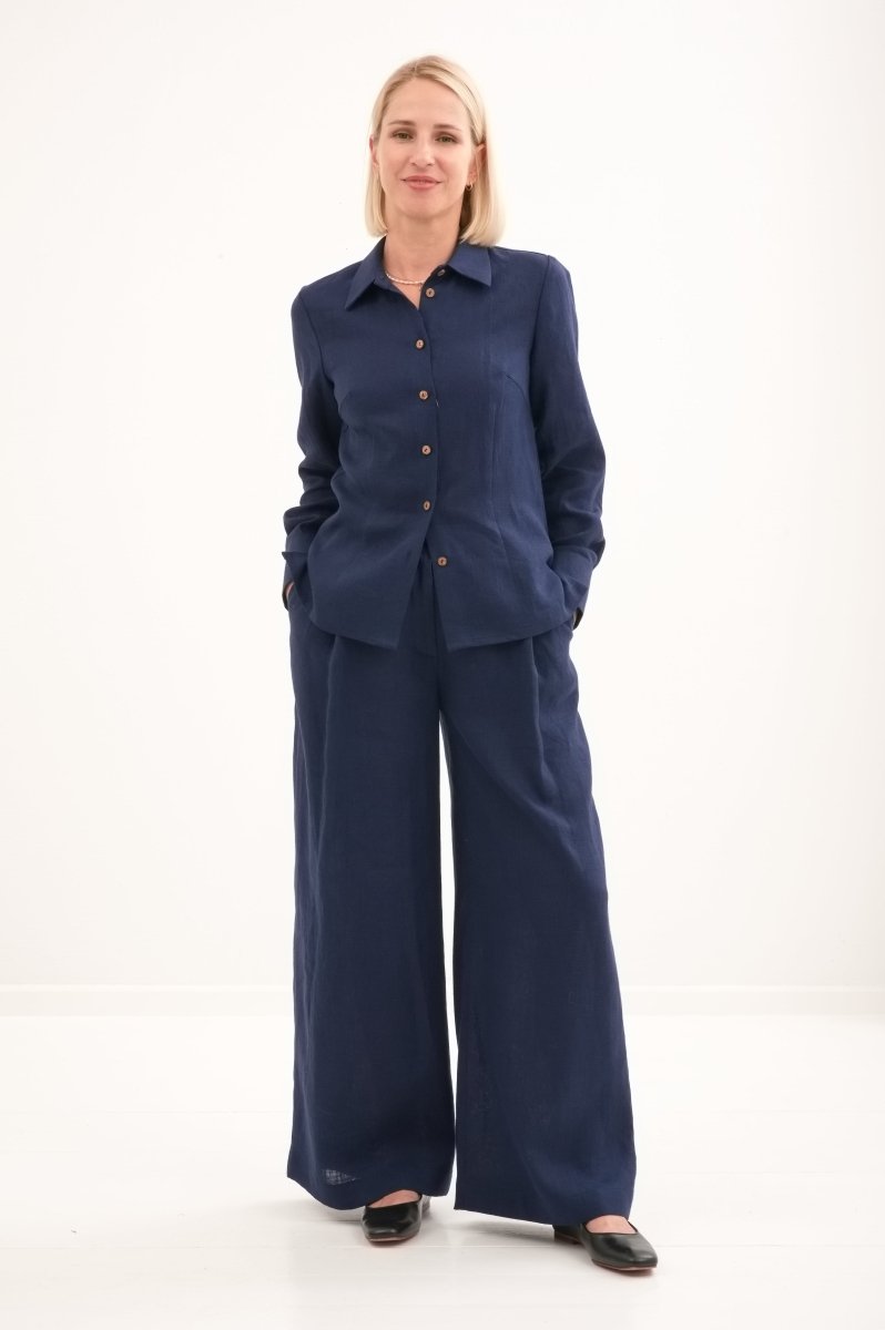 Klassisches Leinenhemd "Dina" mit Kokosknöpfe AW26 - The Baltic Shop