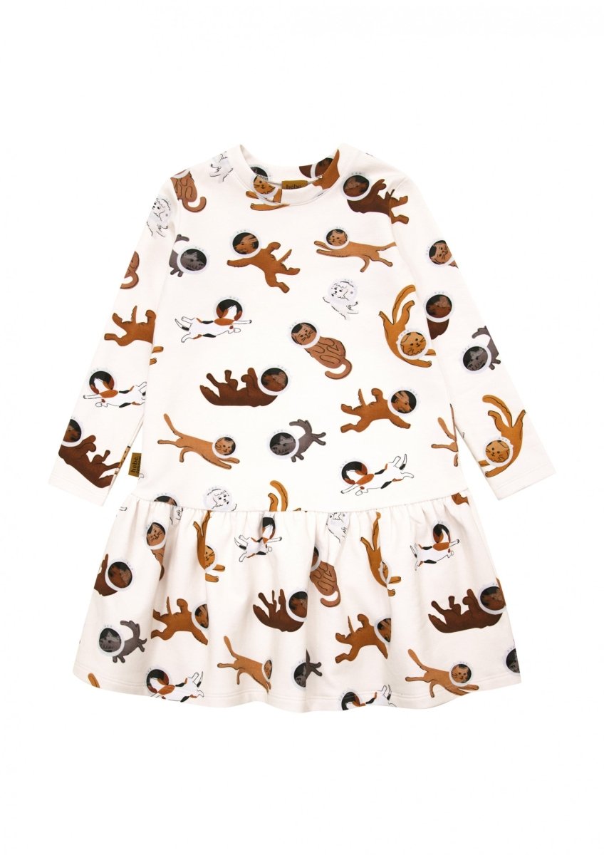 Kleid mit Katzen - und Hunde - Allover - Print - The Baltic Shop