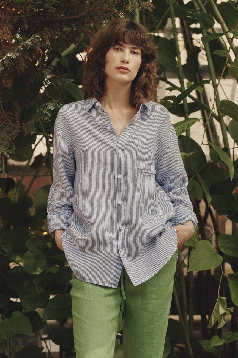 Larch Shirt in Blau - gestreift - The Baltic Shop