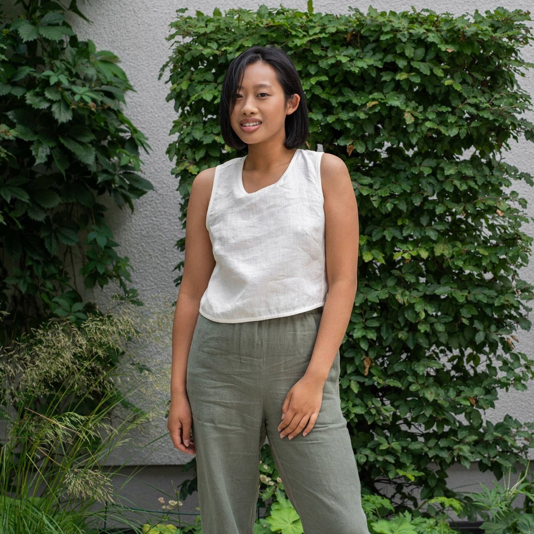 Leinen Cross - Back Crop Top in viele Farben - The Baltic Shop
