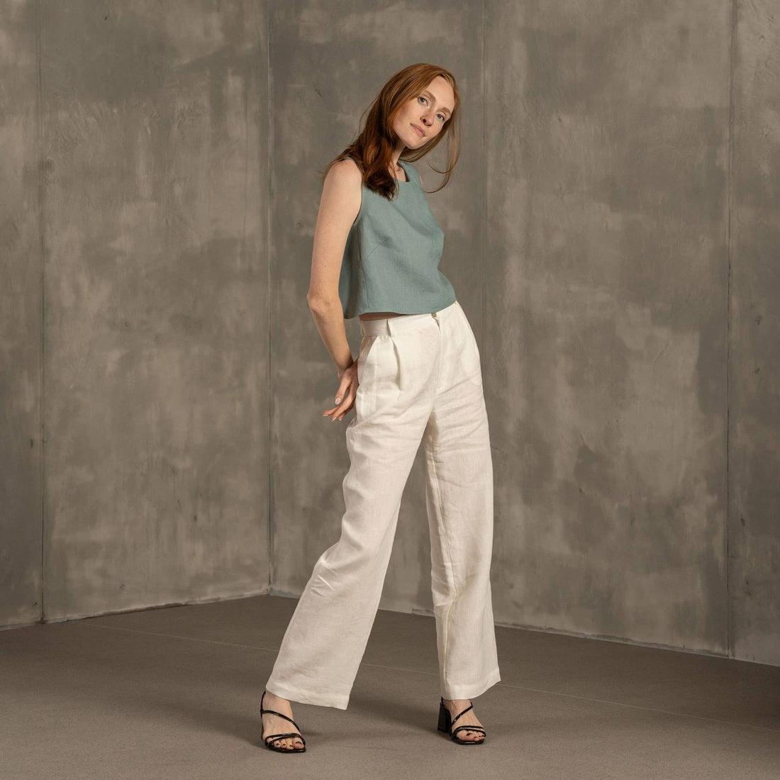Leinen Cross - Back Crop Top in viele Farben - The Baltic Shop