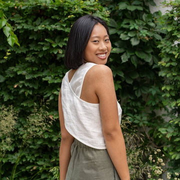 Leinen Cross - Back Crop Top in viele Farben - The Baltic Shop