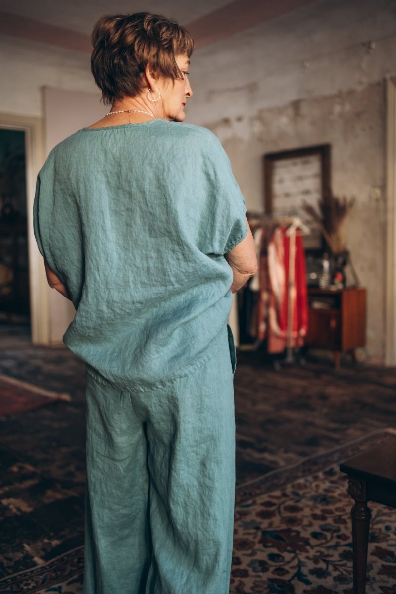 Leinen Top mit V - Ausschnitt "Lilly" - The Baltic Shop