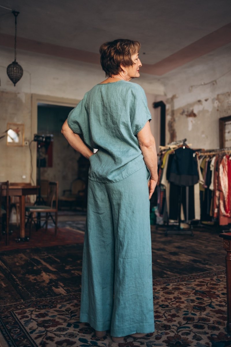 Leinen Top mit V - Ausschnitt "Lilly" - The Baltic Shop