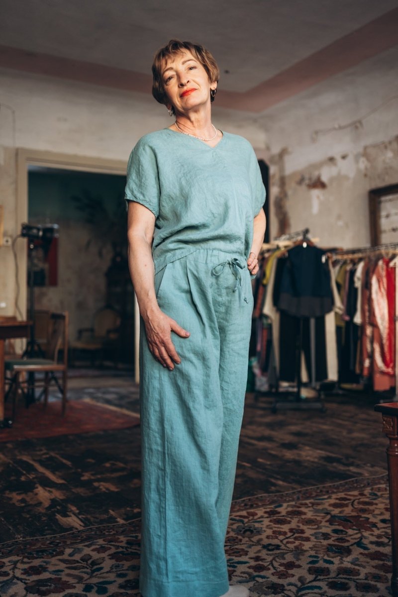 Leinen Top mit V - Ausschnitt "Lilly" - The Baltic Shop