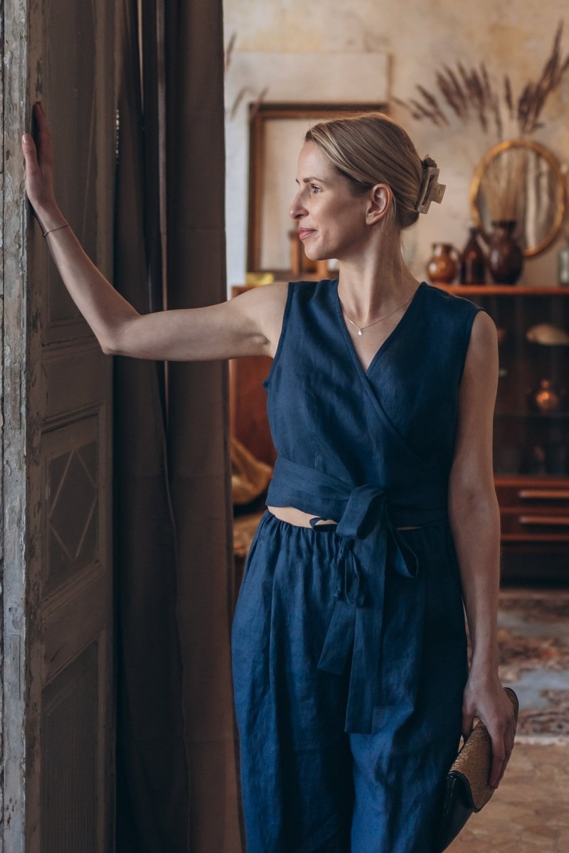 Leinen Wickeltop "Valerie" - The Baltic Shop
